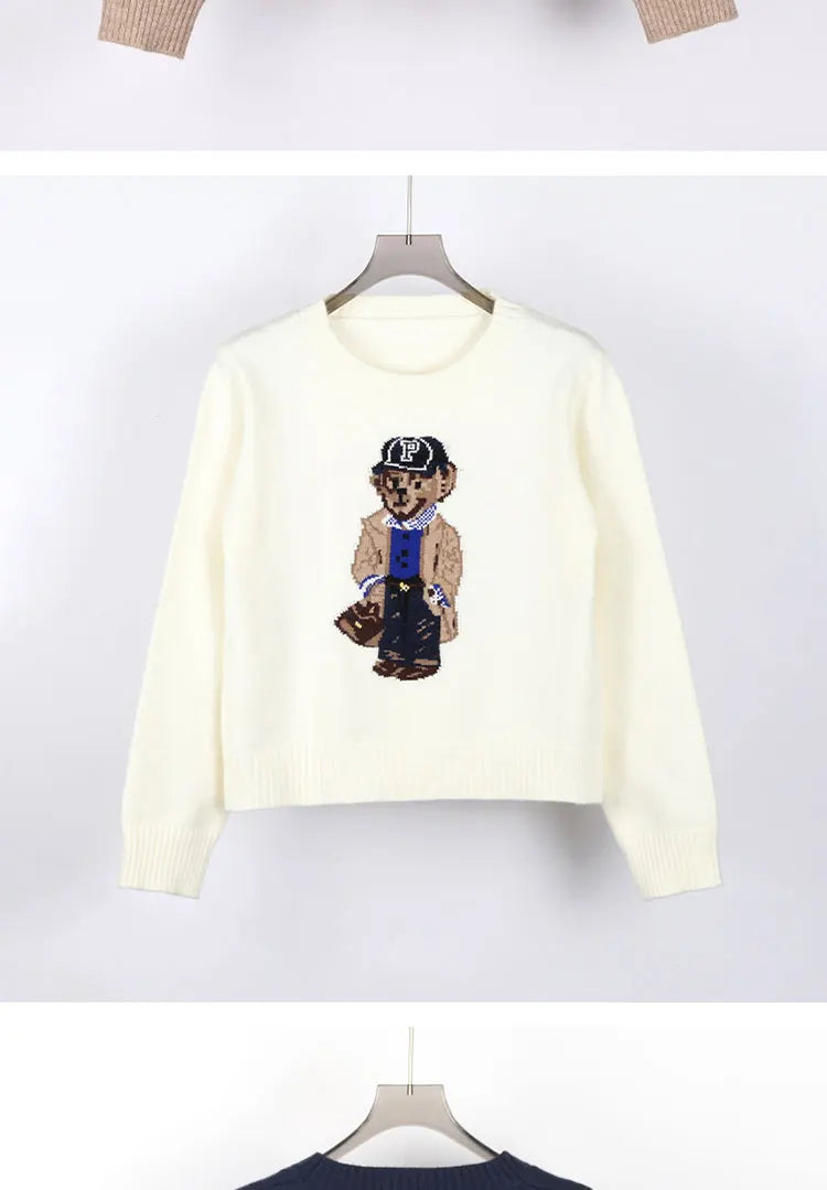 Winter Bear Crest Designer Pullover