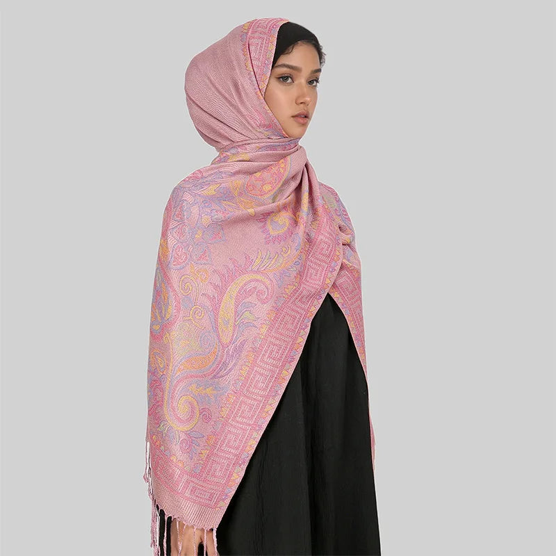 Retro Shawl Cashew Flower Geometric Scarf