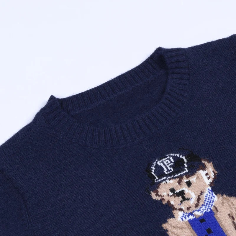 Winter Bear Crest Designer Pullover