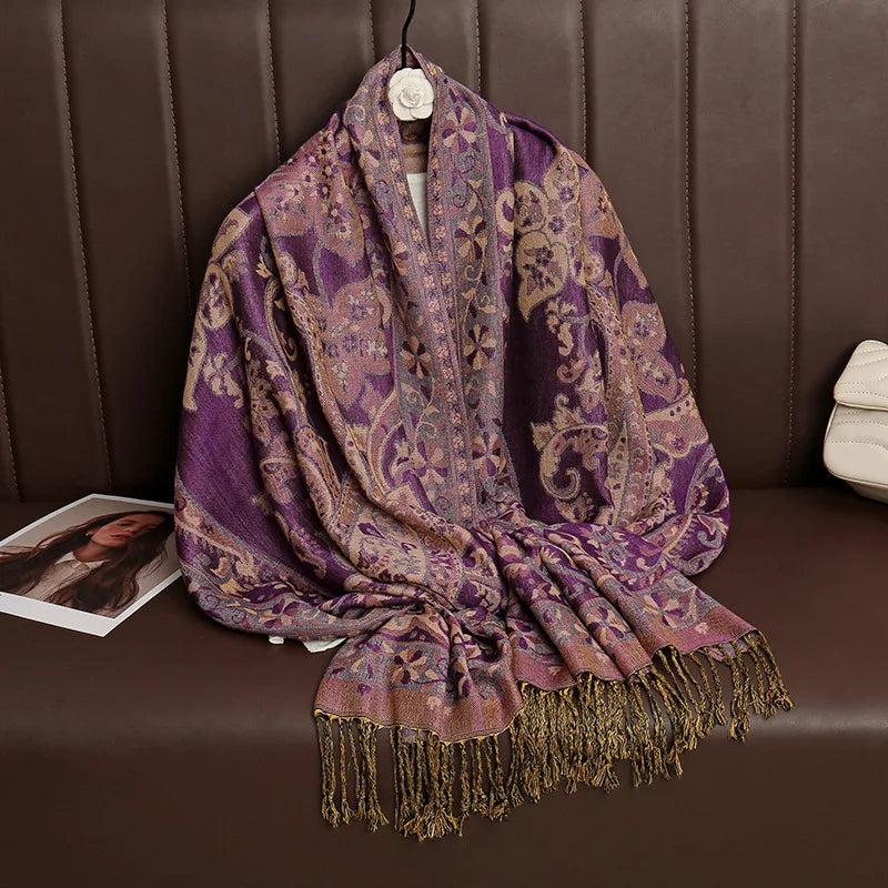 Retro Shawl Cashew Flower Geometric Scarf