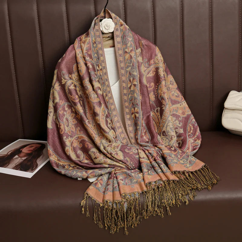 Retro Shawl Cashew Flower Geometric Scarf