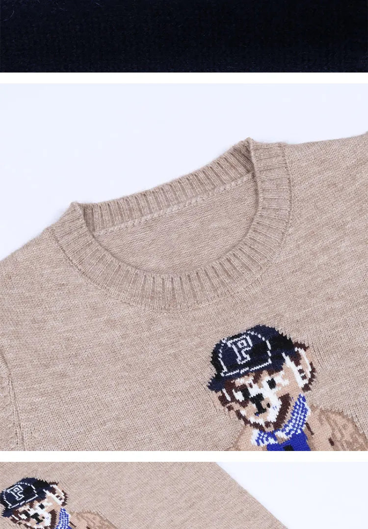 Winter Bear Crest Designer Pullover