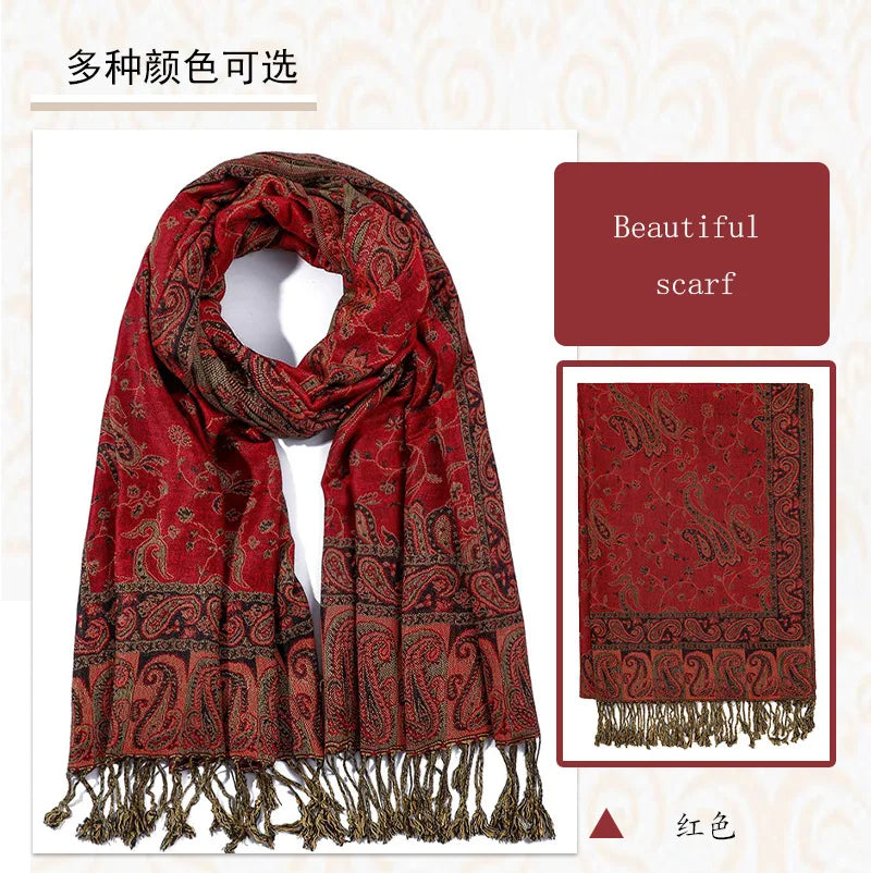 Retro Shawl Cashew Flower Geometric Scarf