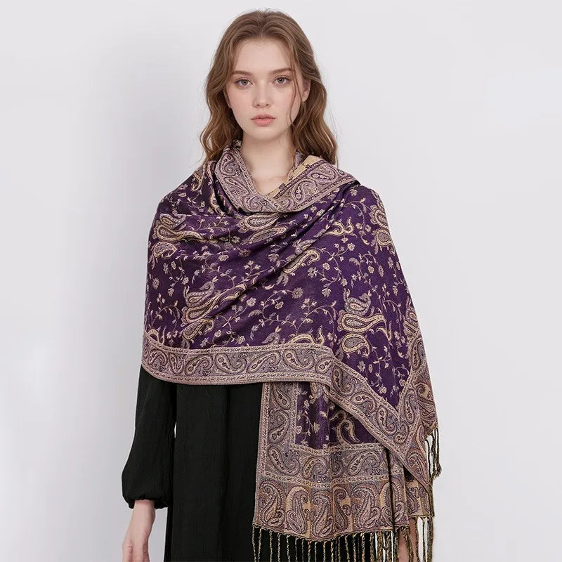 Retro Shawl Cashew Flower Geometric Scarf