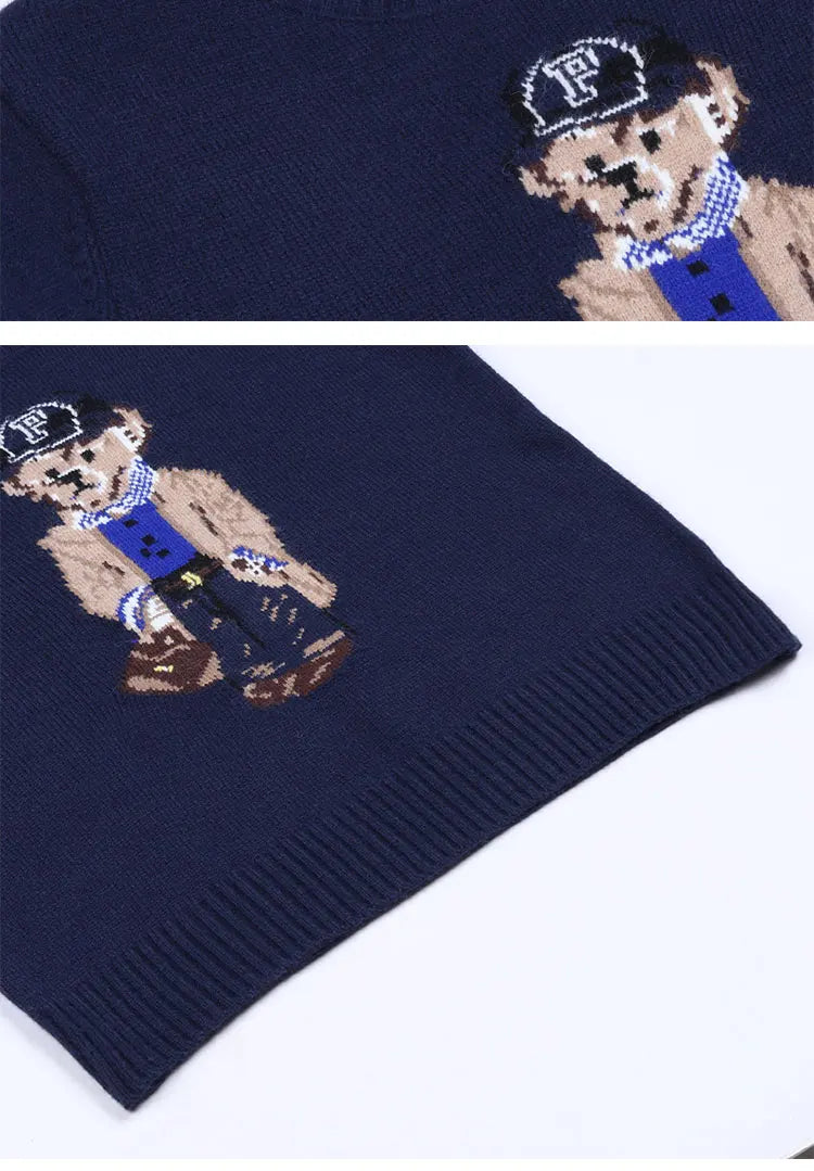 Winter Bear Crest Designer Pullover