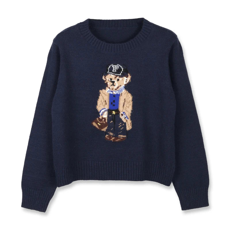 Winter Bear Crest Designer Pullover