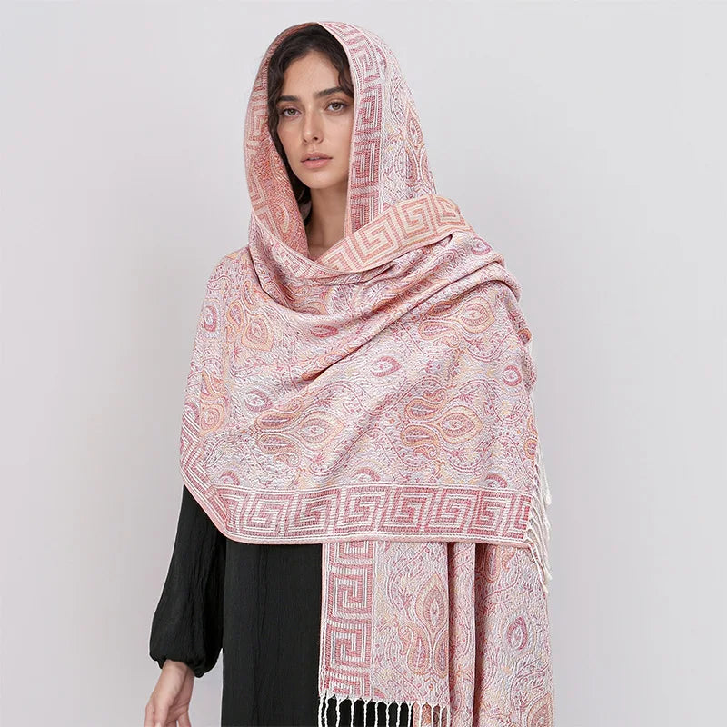 Retro Shawl Cashew Flower Geometric Scarf