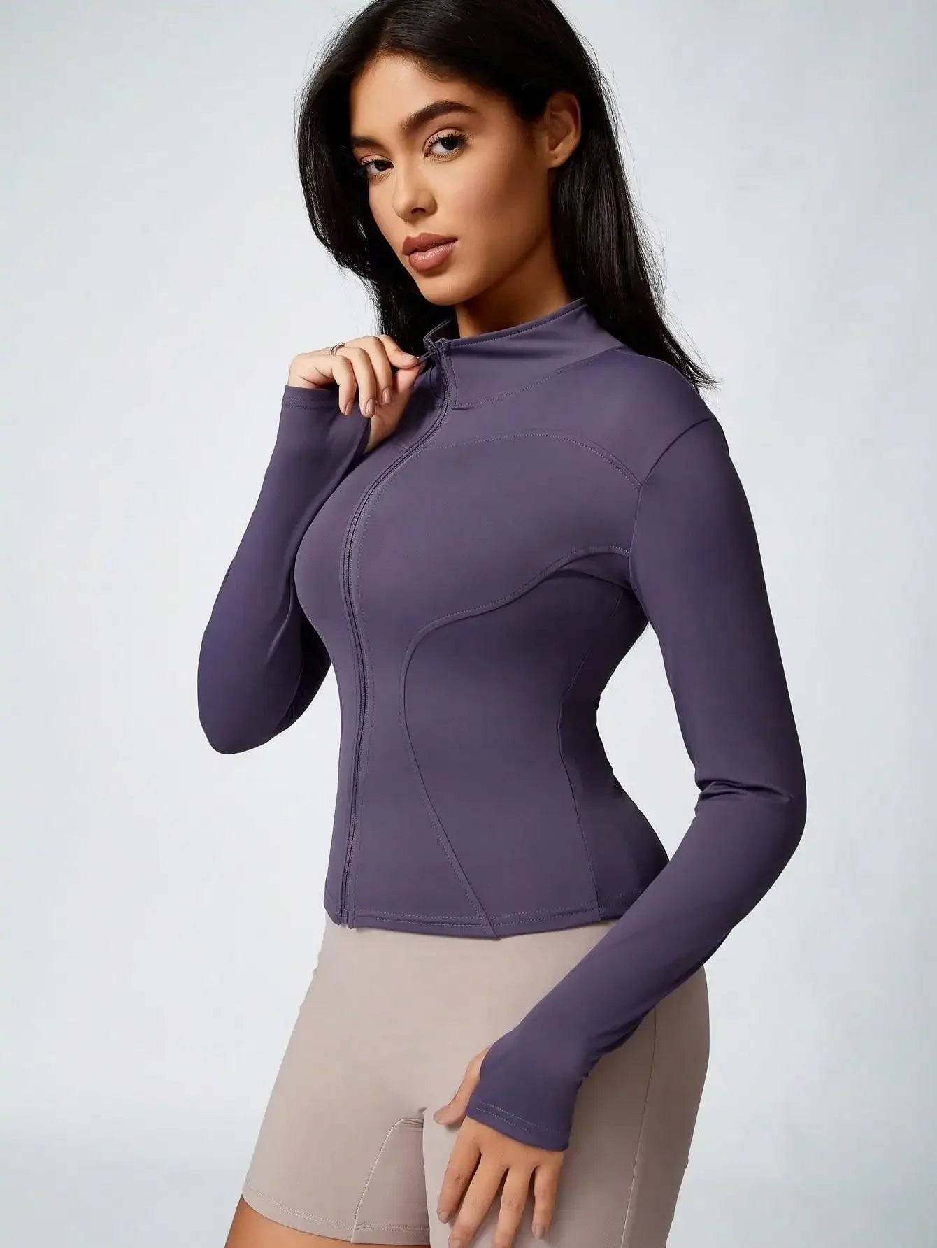 Zip-Up Turtleneck Sports Jacket