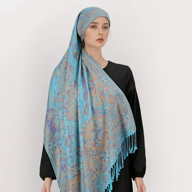 Retro Shawl Cashew Flower Geometric Scarf