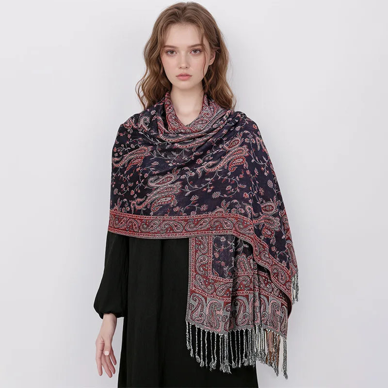 Retro Shawl Cashew Flower Geometric Scarf