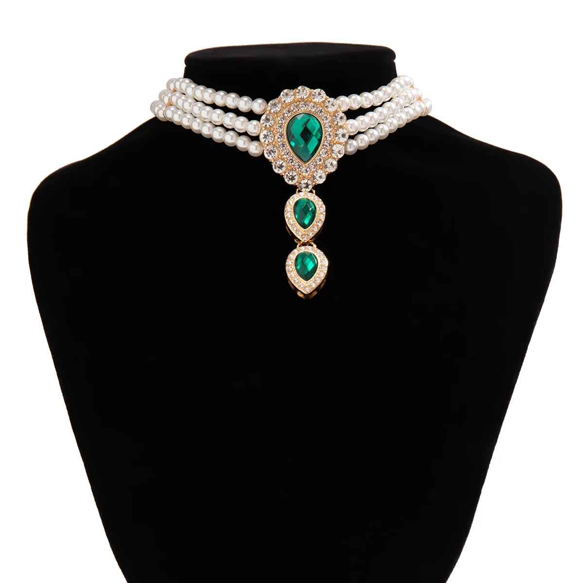 ItsYara Luxury Green Droplet Acrylic Rhinestone Set