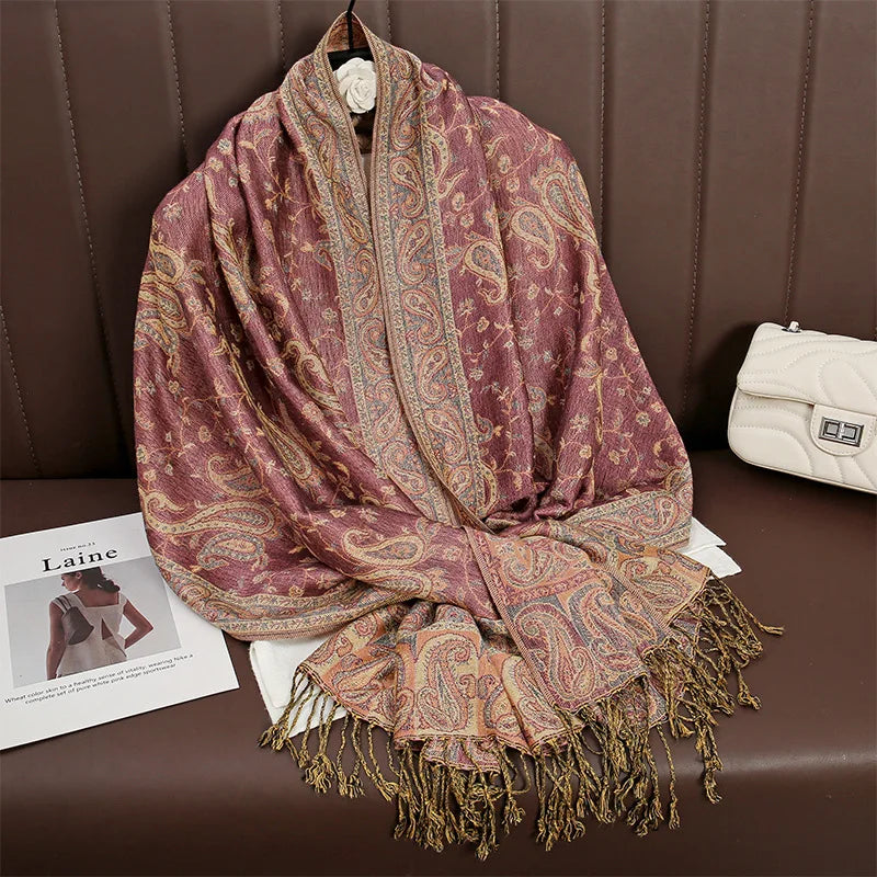 Retro Shawl Cashew Flower Geometric Scarf