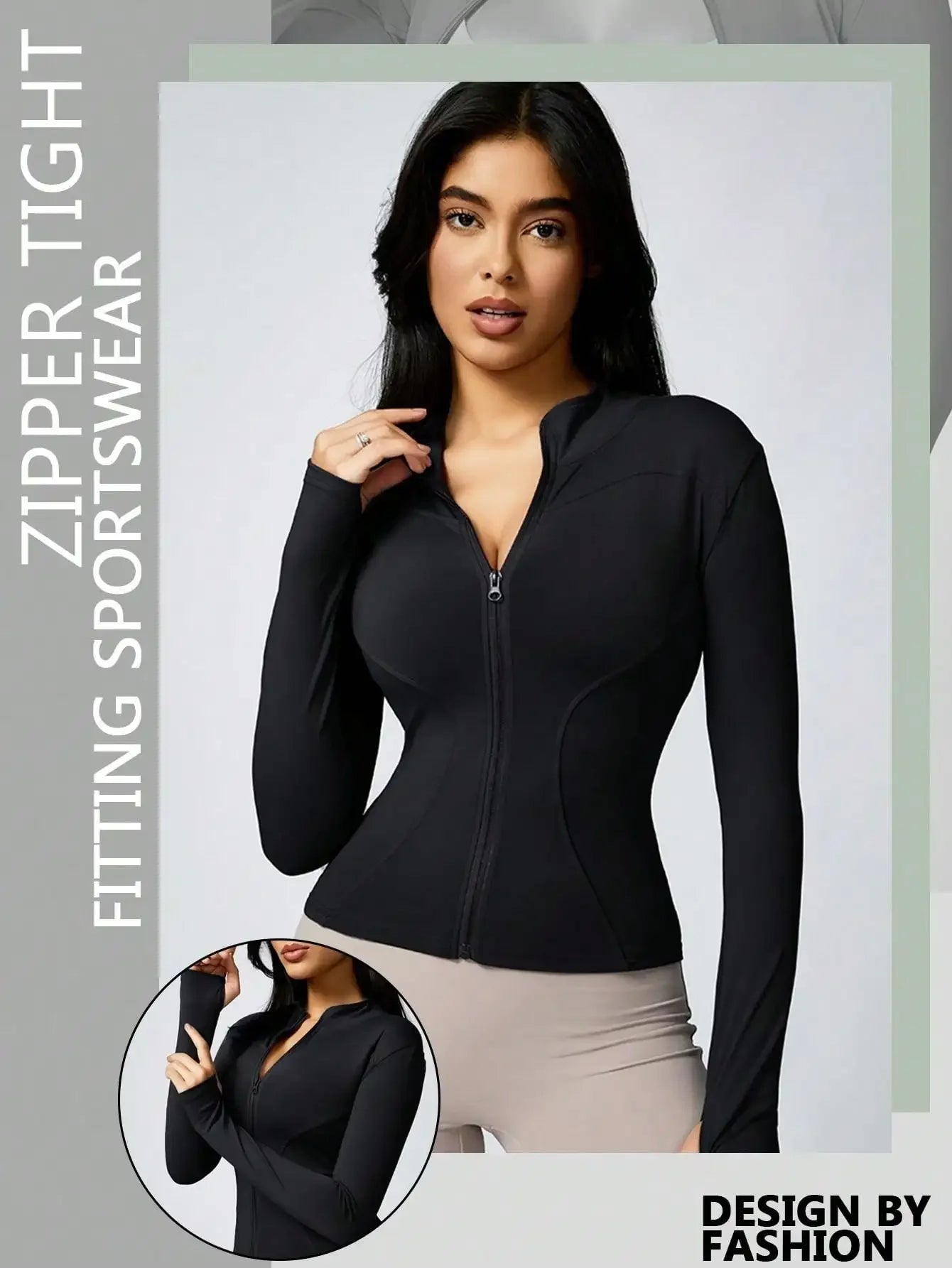 Zip-Up Turtleneck Sports Jacket