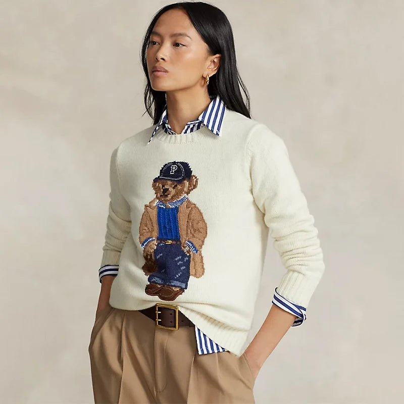 Winter Bear Crest Designer Pullover