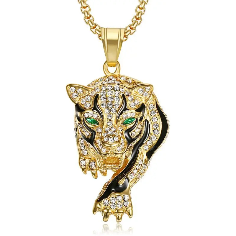 ItsYara Tiger Pattern Pendant Necklace