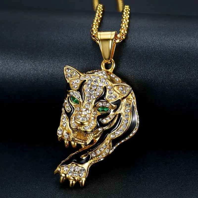 ItsYara Tiger Pattern Pendant Necklace