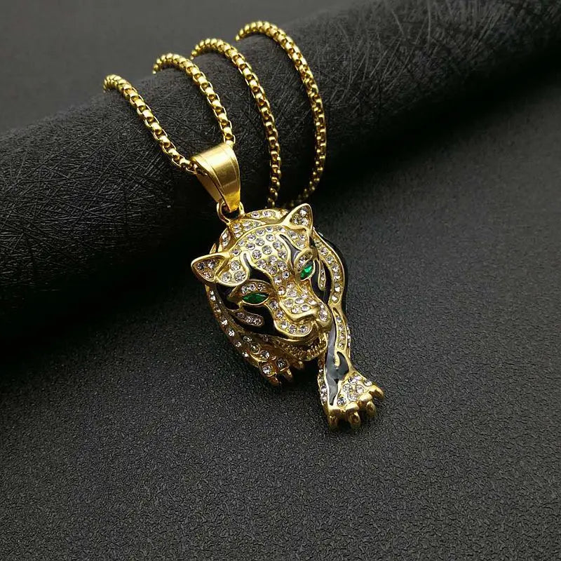 ItsYara Tiger Pattern Pendant Necklace