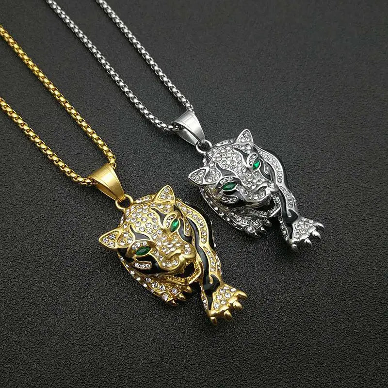 ItsYara Tiger Pattern Pendant Necklace