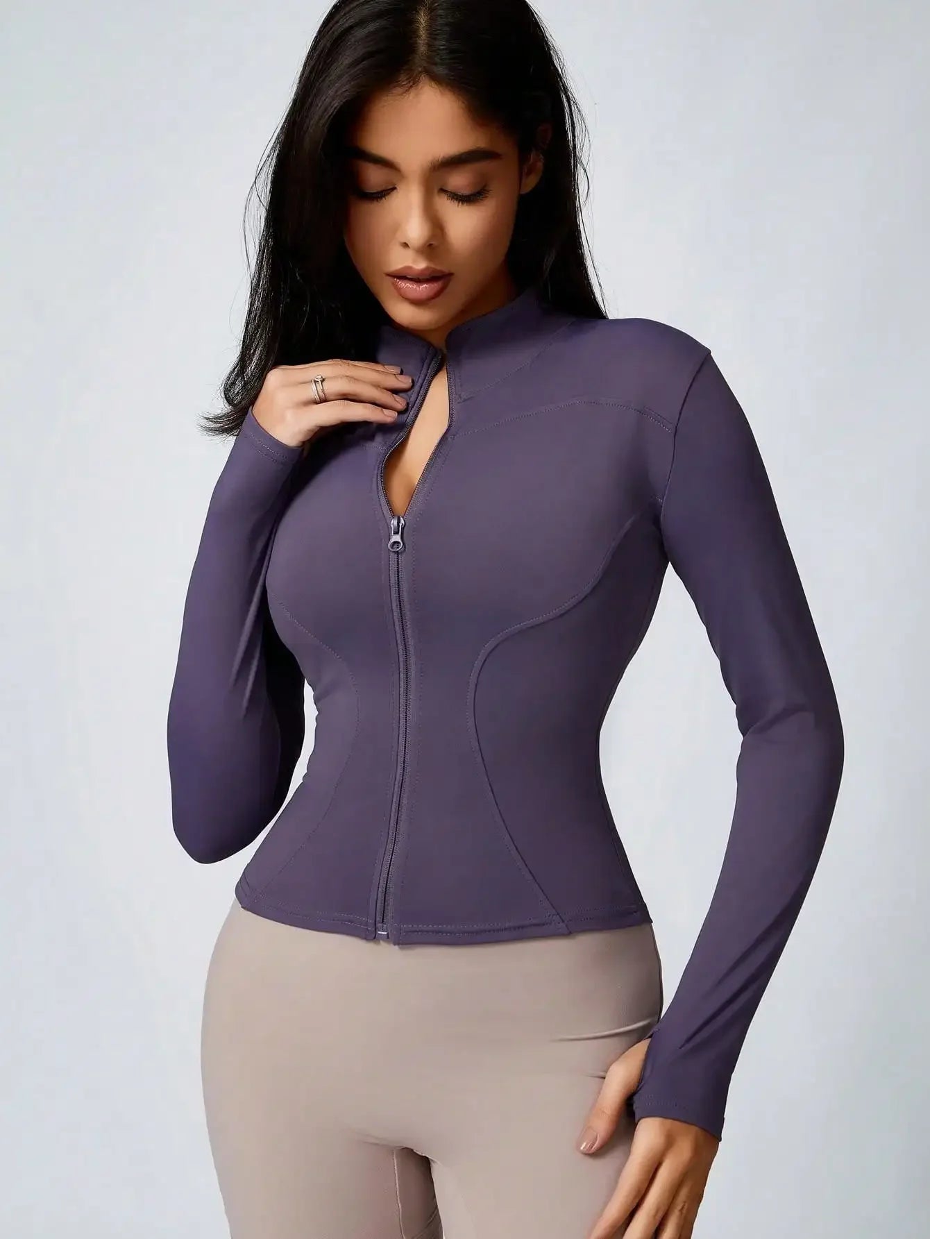 Zip-Up Turtleneck Sports Jacket