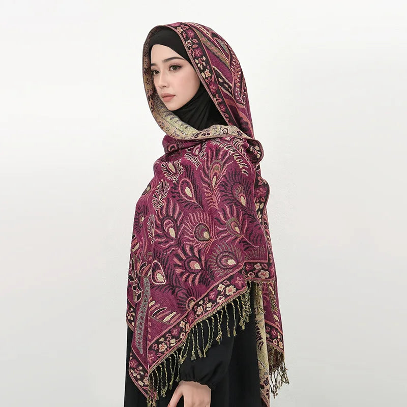 Retro Shawl Cashew Flower Geometric Scarf