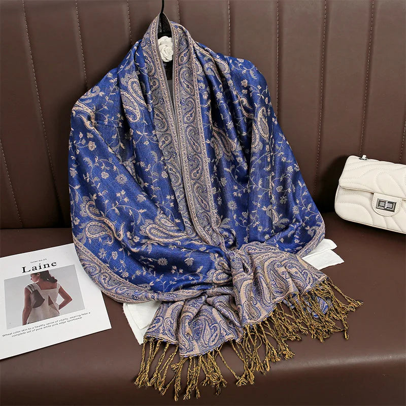 Retro Shawl Cashew Flower Geometric Scarf