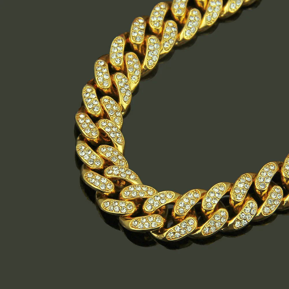 ItsYara  Luxury All Rhinestone 13MM Cuban Chain