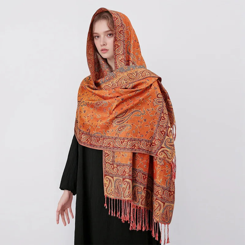 Retro Shawl Cashew Flower Geometric Scarf