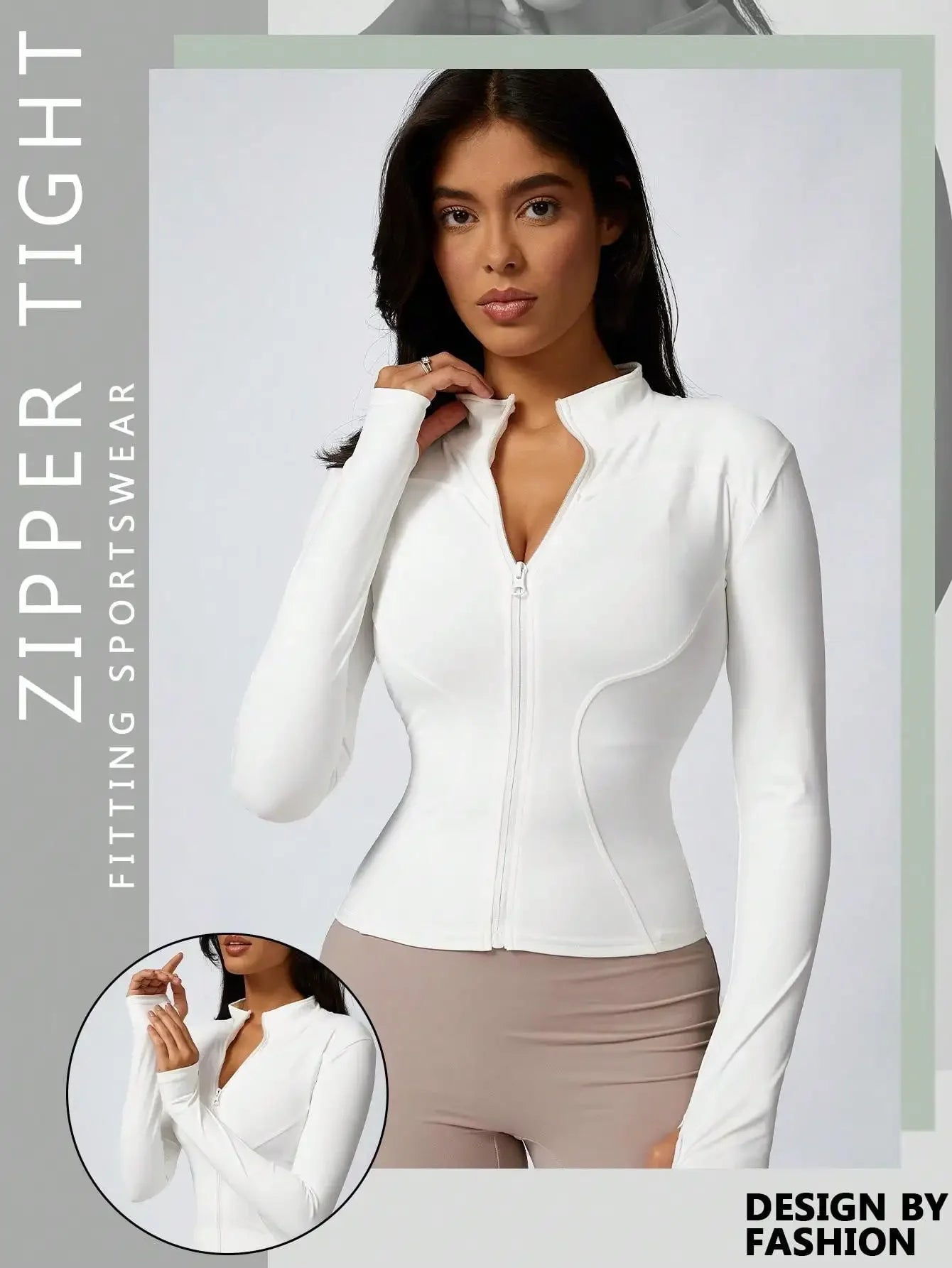 Zip-Up Turtleneck Sports Jacket