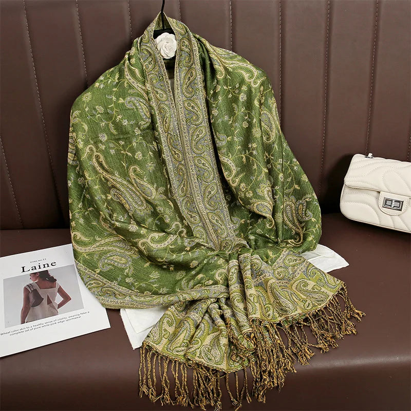 Retro Shawl Cashew Flower Geometric Scarf