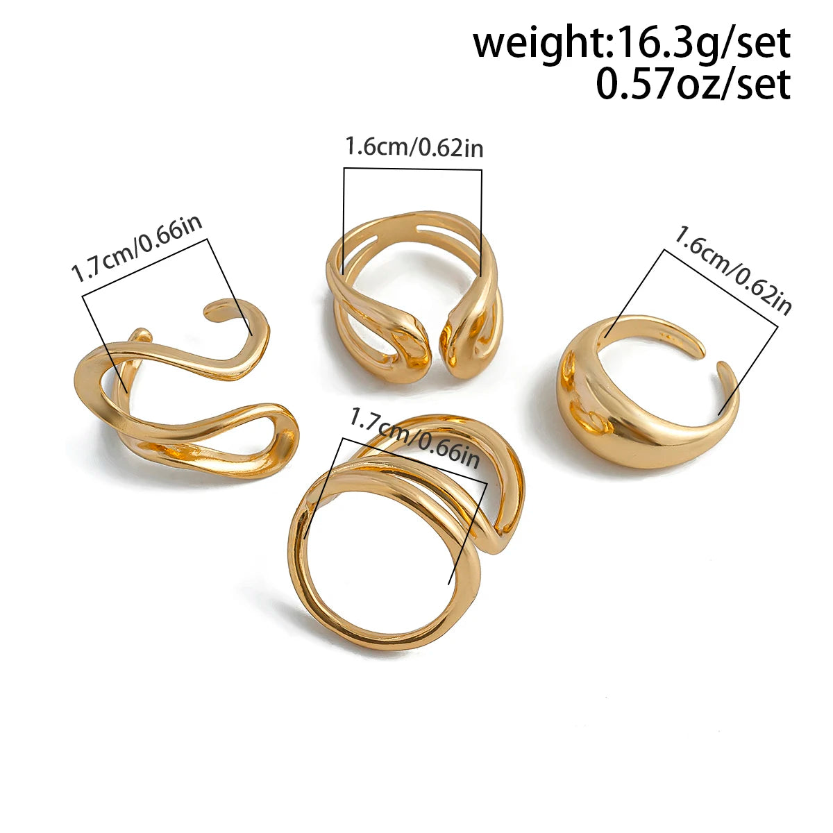 ItsYara 4Pcs Open Rings