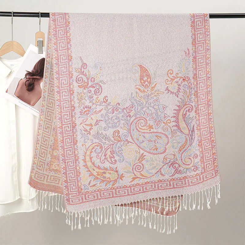 Retro Shawl Cashew Flower Geometric Scarf