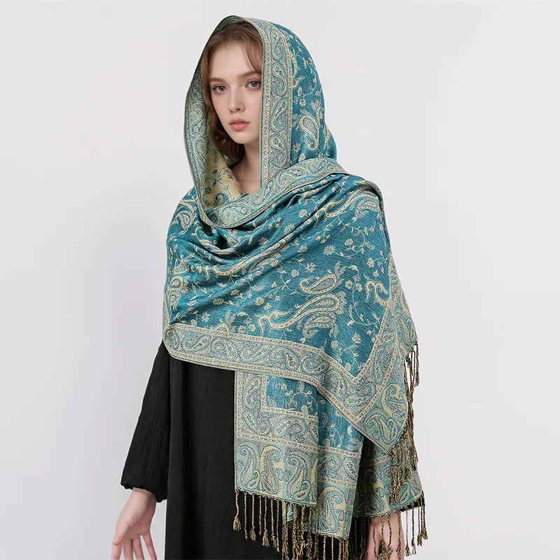 Retro Shawl Cashew Flower Geometric Scarf