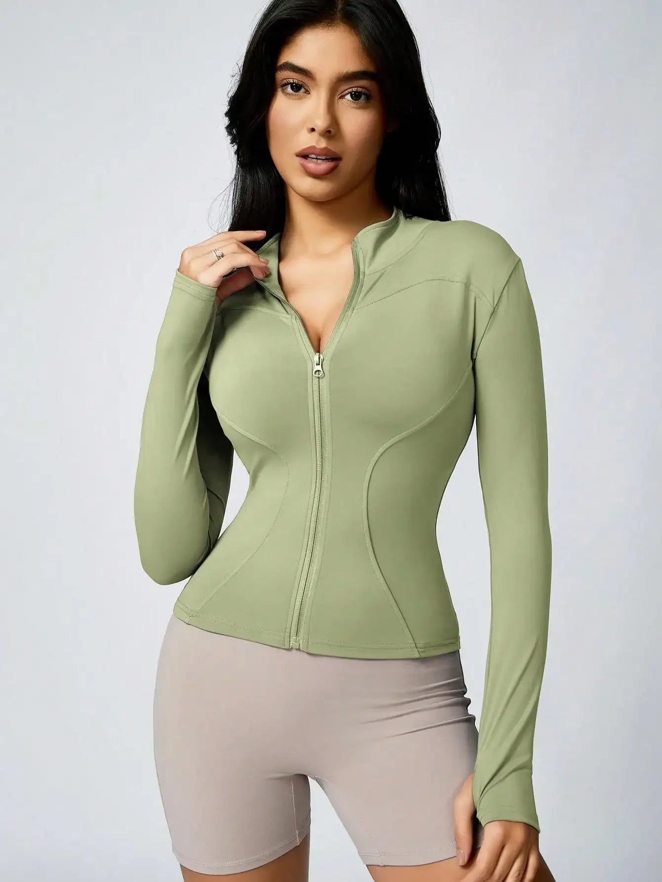 Zip-Up Turtleneck Sports Jacket