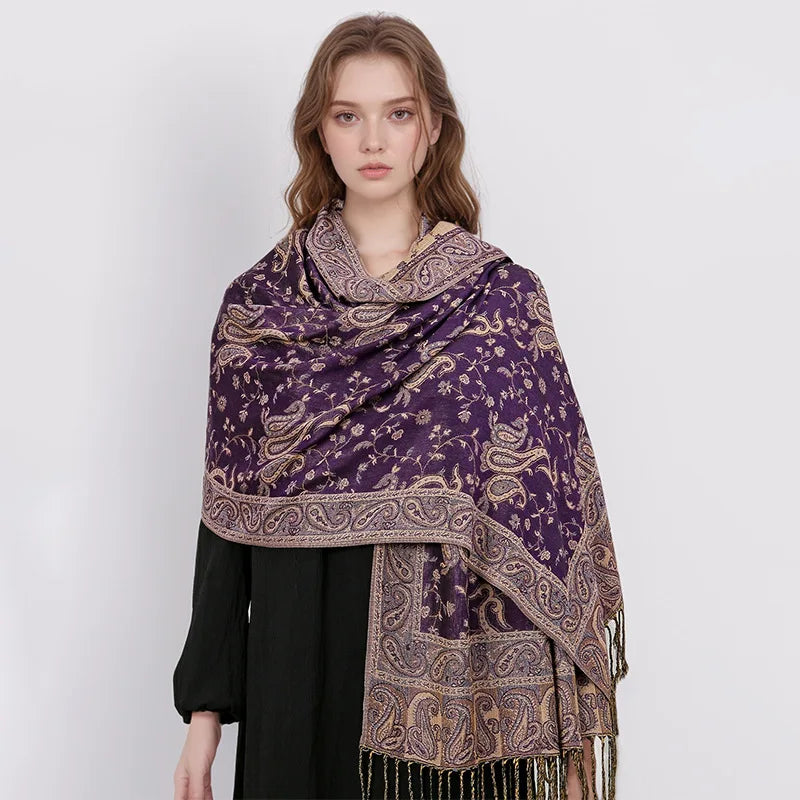 Retro Shawl Cashew Flower Geometric Scarf