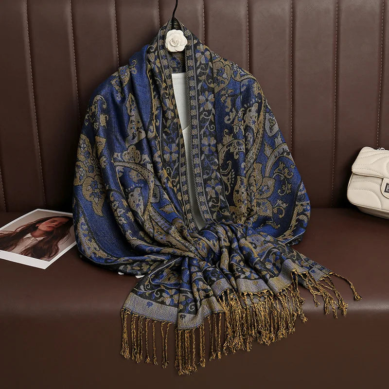 Retro Shawl Cashew Flower Geometric Scarf