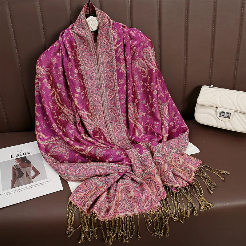 Retro Shawl Cashew Flower Geometric Scarf