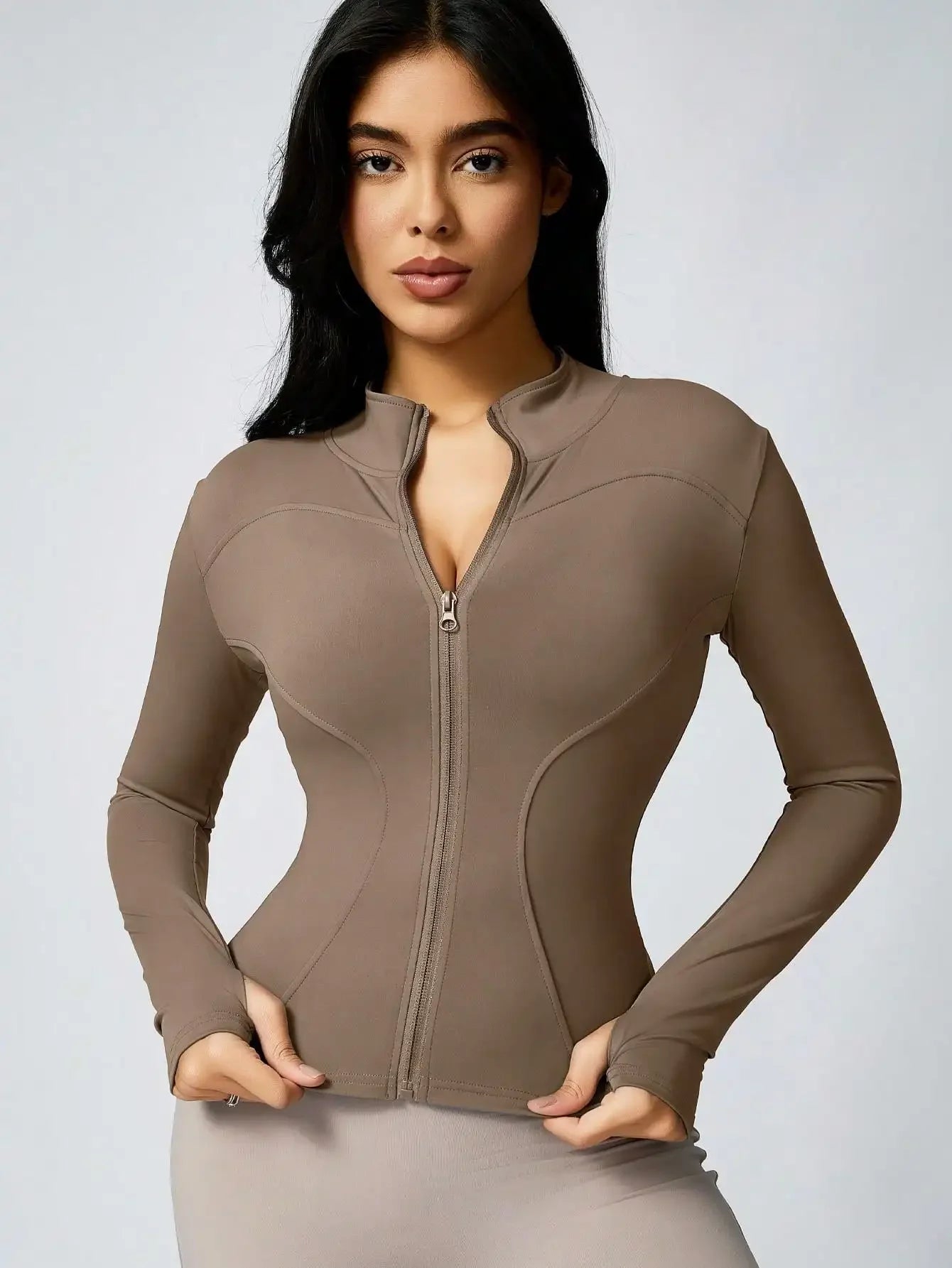 Zip-Up Turtleneck Sports Jacket