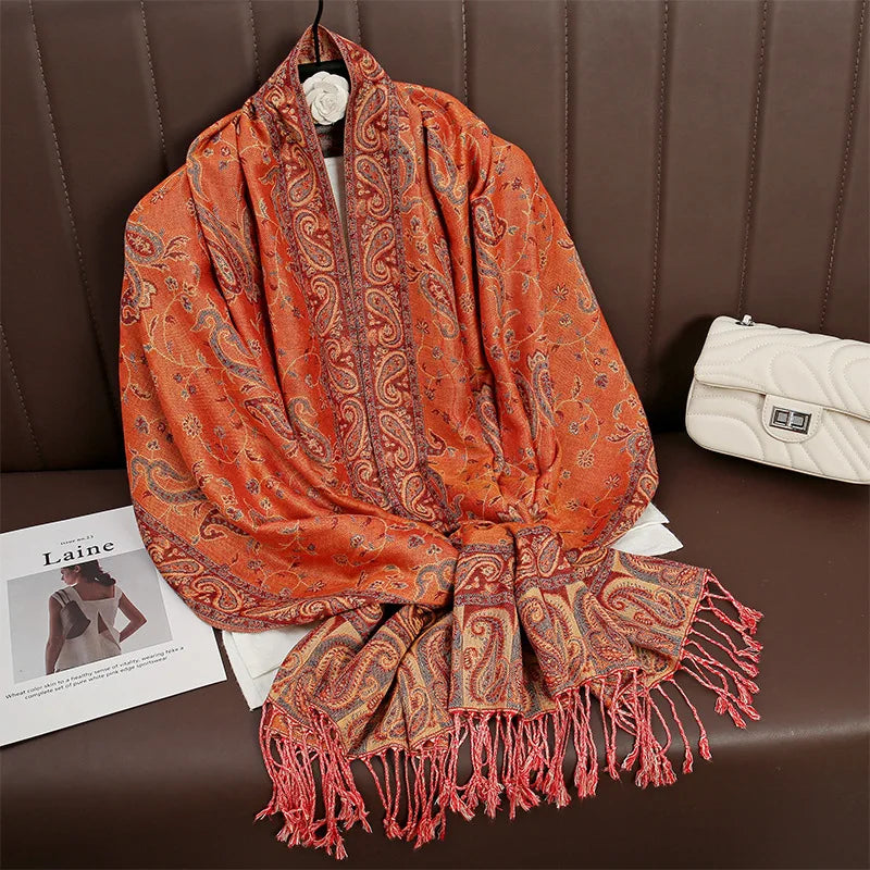 Retro Shawl Cashew Flower Geometric Scarf