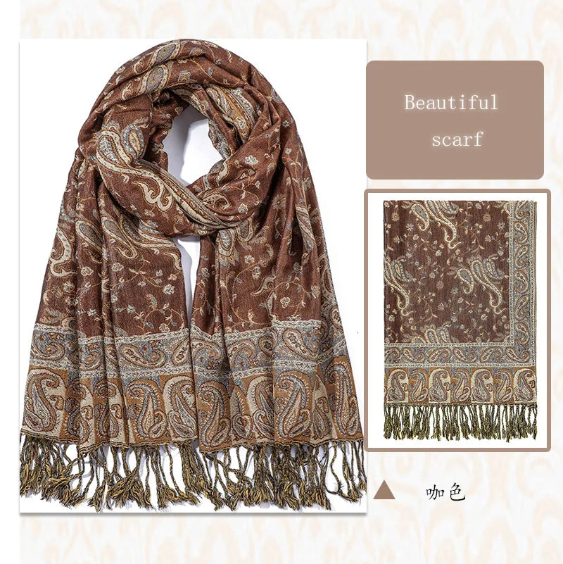 Retro Shawl Cashew Flower Geometric Scarf