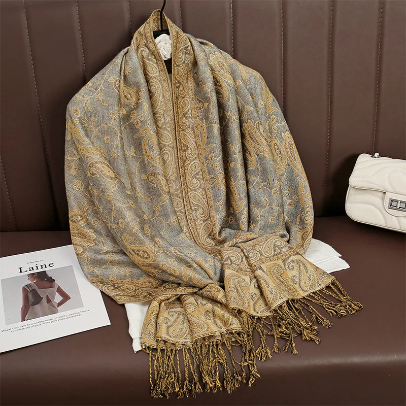 Retro Shawl Cashew Flower Geometric Scarf