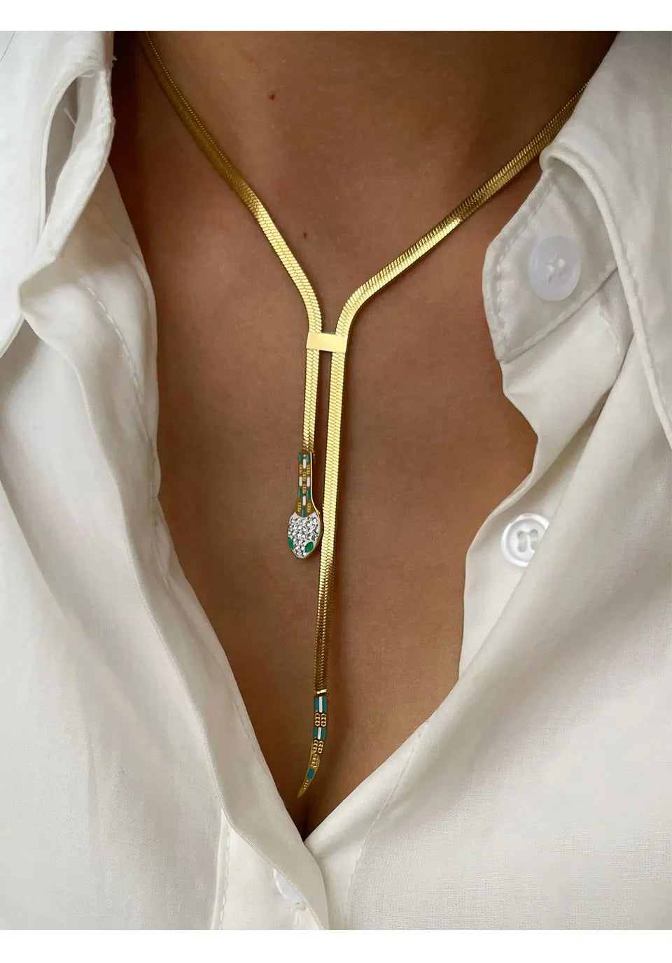 ItsYara Snake Chain Tassel Necklace