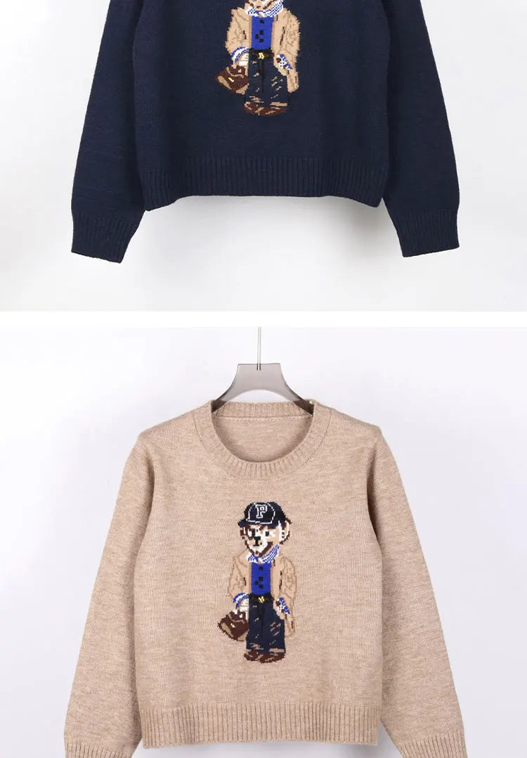 Winter Bear Crest Designer Pullover