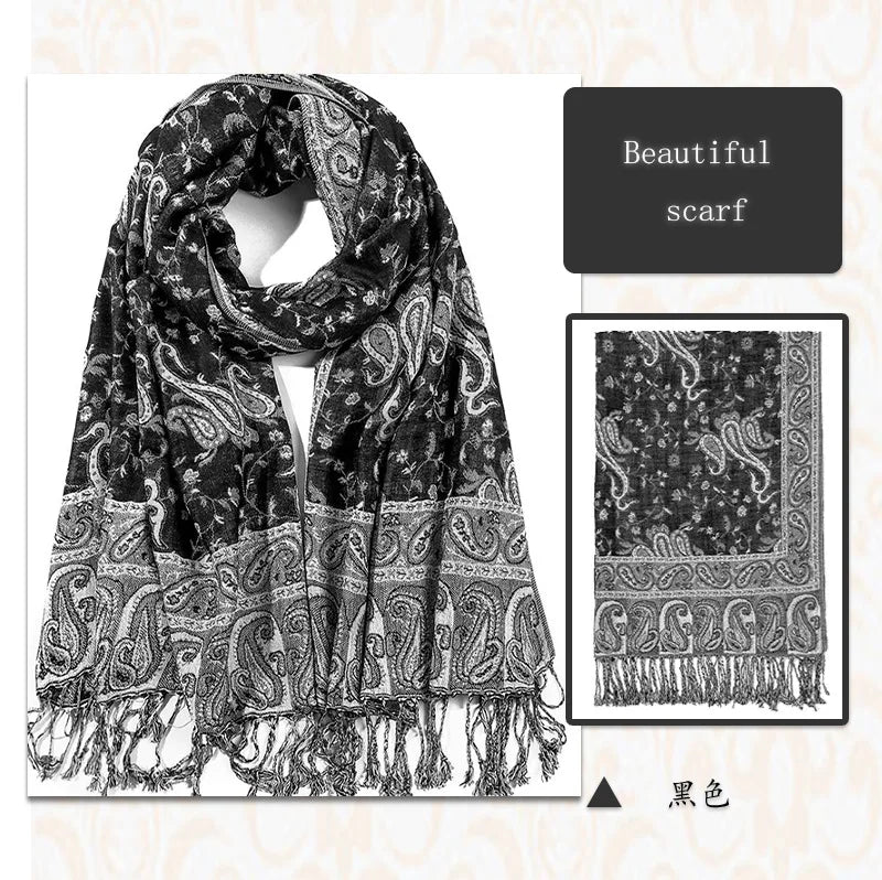 Retro Shawl Cashew Flower Geometric Scarf
