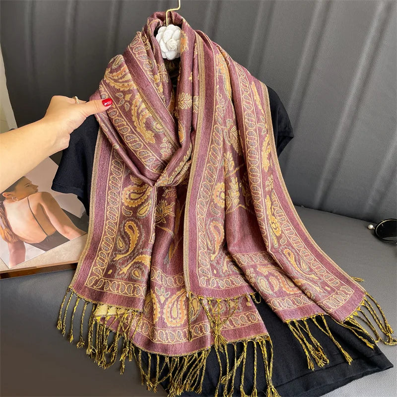 Retro Shawl Cashew Flower Geometric Scarf