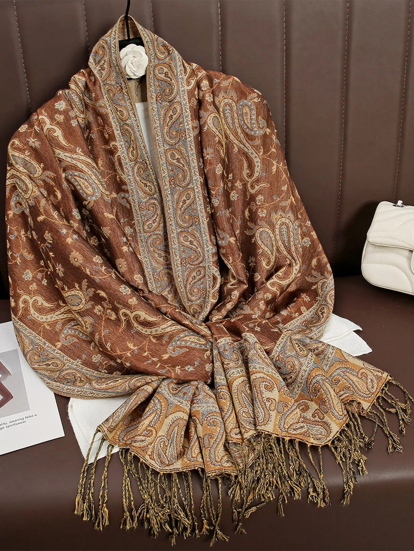 Retro Shawl Cashew Flower Geometric Scarf