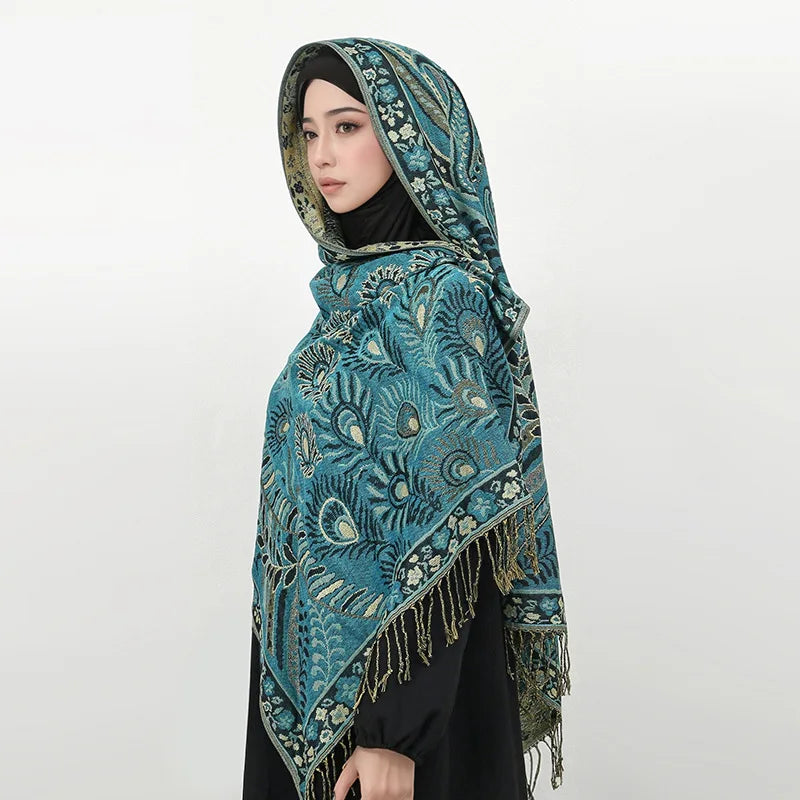 Retro Shawl Cashew Flower Geometric Scarf