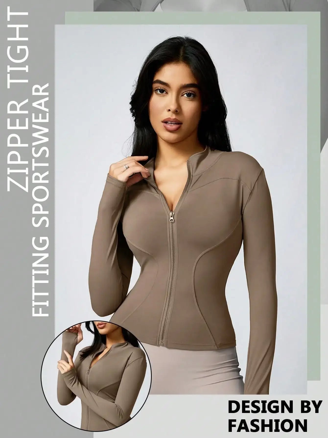 Zip-Up Turtleneck Sports Jacket