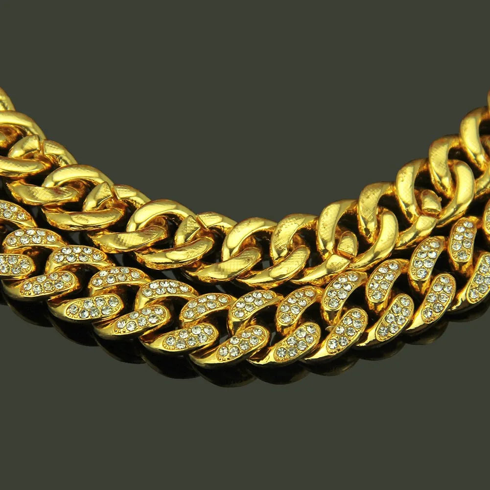 ItsYara  Luxury All Rhinestone 13MM Cuban Chain